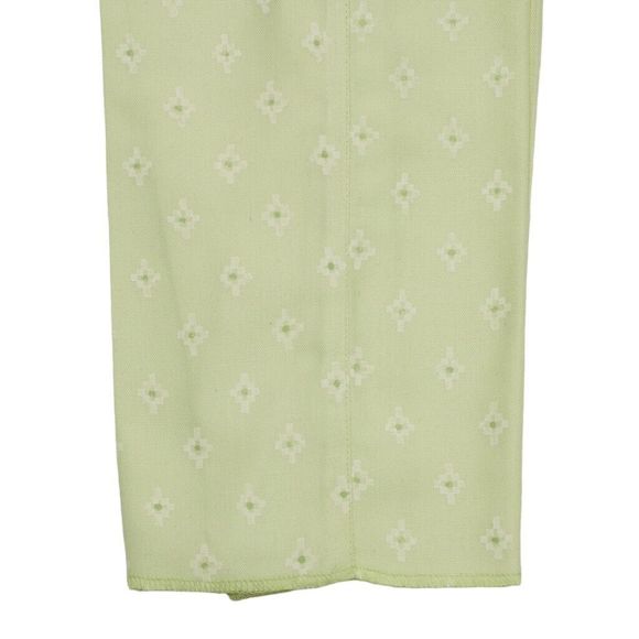 Mens Gurkha Pants Green Geometric Slim High Waist Flat Front Dress Trousers 32 - Picture 7 of 7